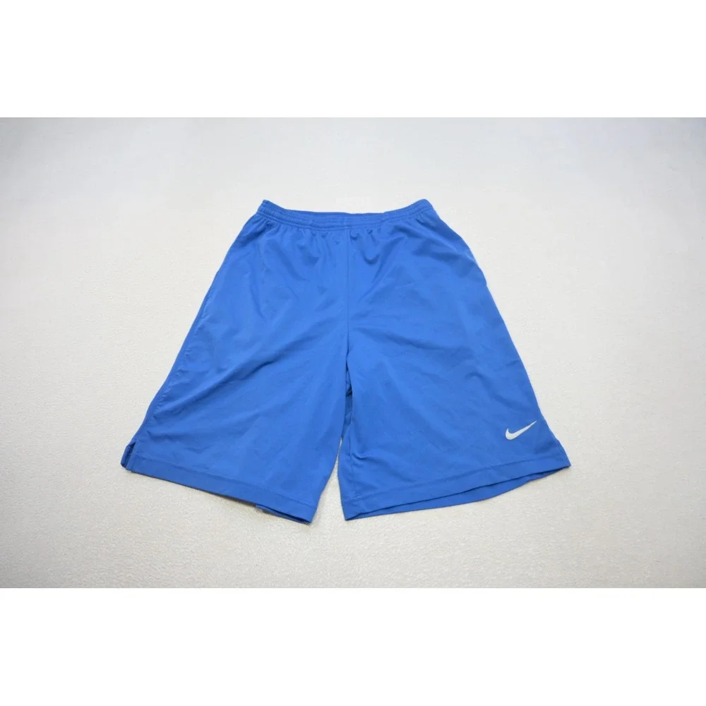 Nike Athletic Gym Shorts Mens Small Blue Dri-FIT Pockets Drawstring Running‎